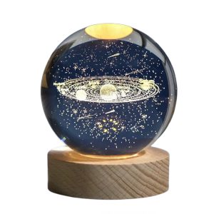 چراغ خواب مدل گوی کریستالی منظومه شمسی 3D/ یونیک کالا