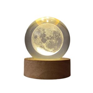 چراغ خواب گوی کریستال ماه کامل/ یونیک کالا